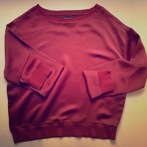 Cranberry-colored Trouvé blouse